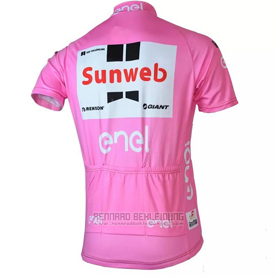 2018 Fahrradbekleidung Sunweb Rosa und Wei Trikot Kurzarm und Tragerhose - zum Schließen ins Bild klicken